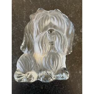 Viking hand made Vintage Glass Dog Figure Statue Yorkie Maltese ShihTzu